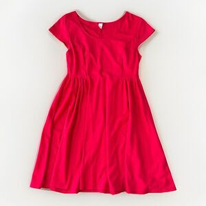 Old Navy Women's Red Fit and Flare Dress Cap Sleeve Scoop Neck Size L